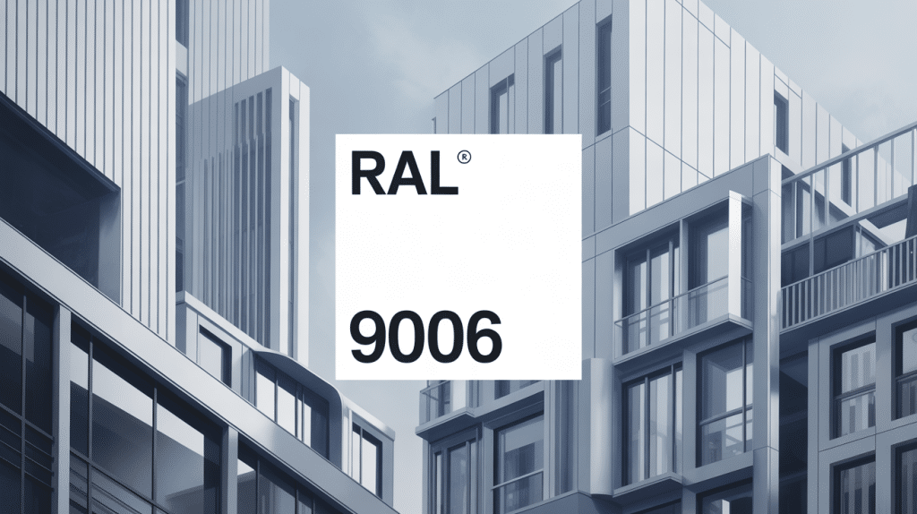 illustration moderne ral colour 9006 éléments métalliques urbains