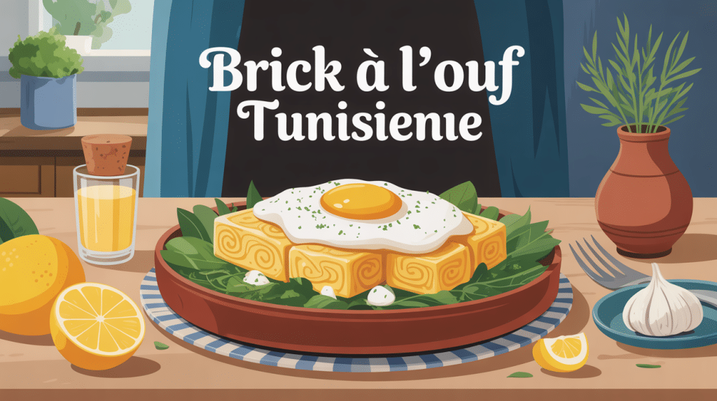 recette brick à l'oeuf tunisienne présentée avec citron et persil