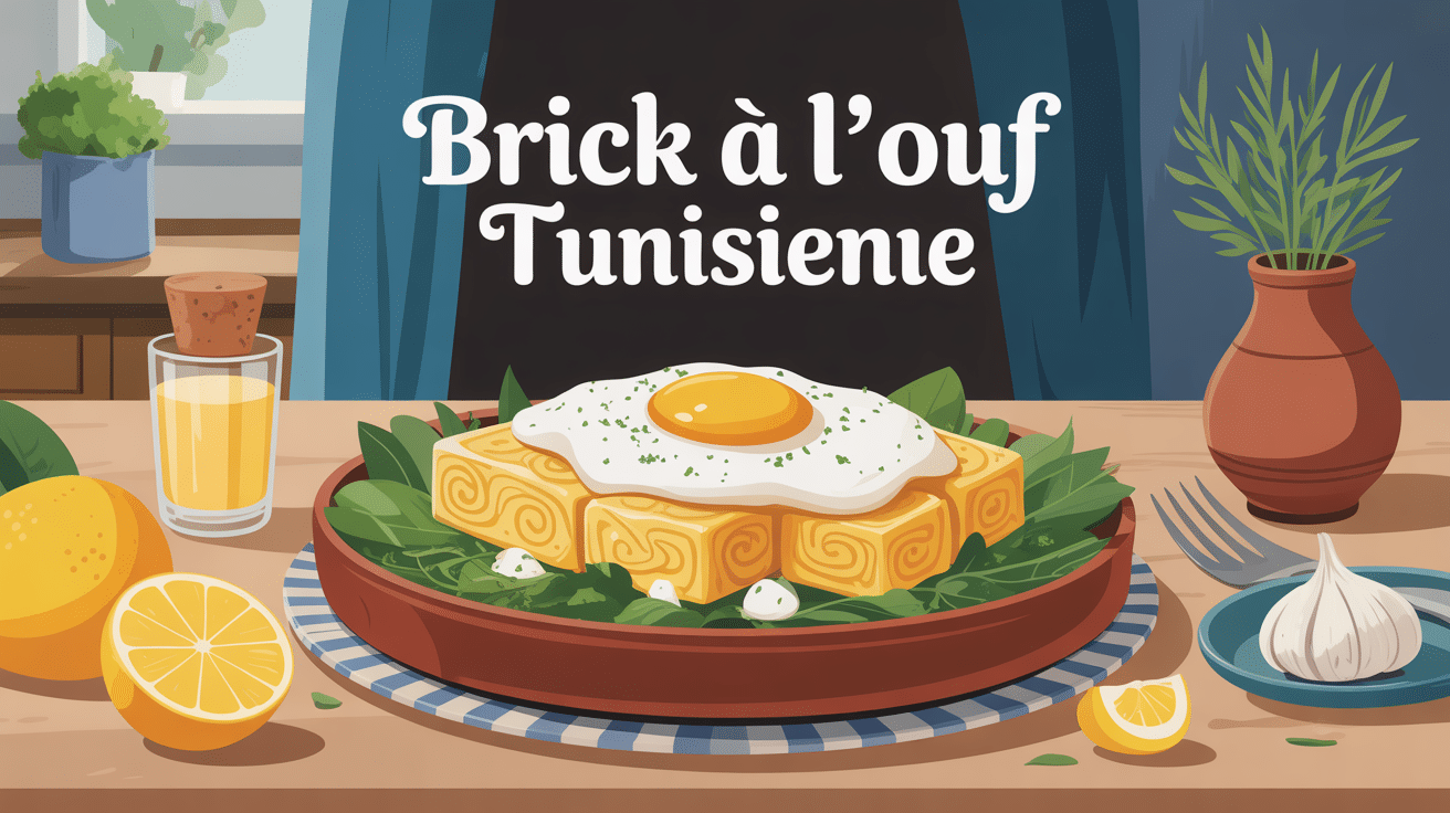 recette brick à l'oeuf tunisienne présentée avec citron et persil