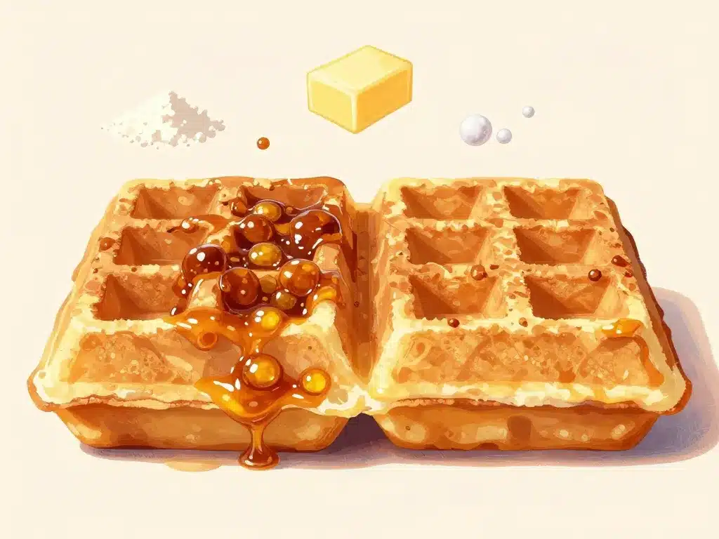 Recette gaufre liegeoise illustration différence texture et ingrédients