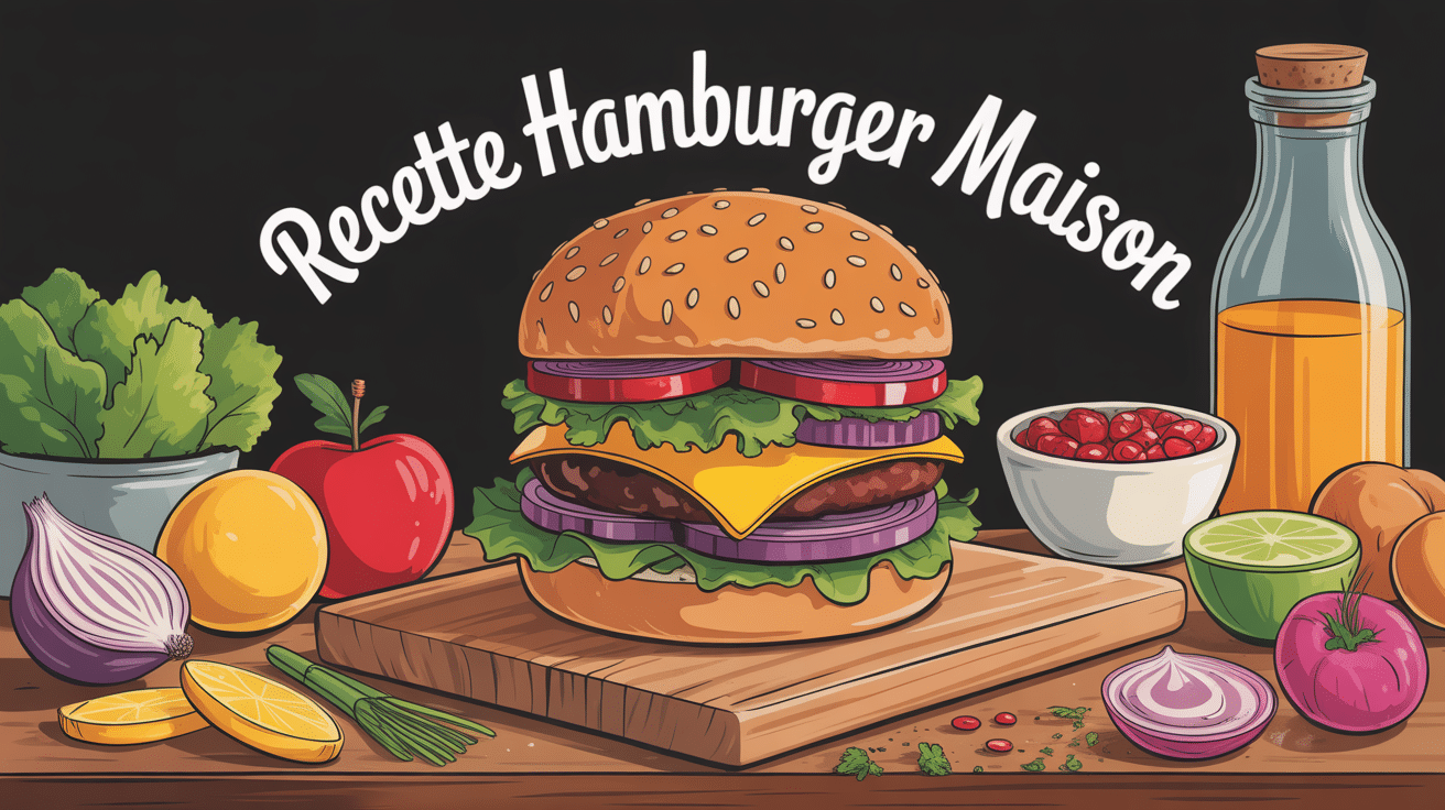 recette hamburger maison parfait en coupe gros plan