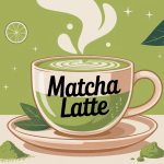 illustration recette matcha latte bien-être