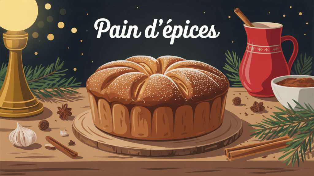 recette pain d'épices illustration pain d'épices ambiance Noël