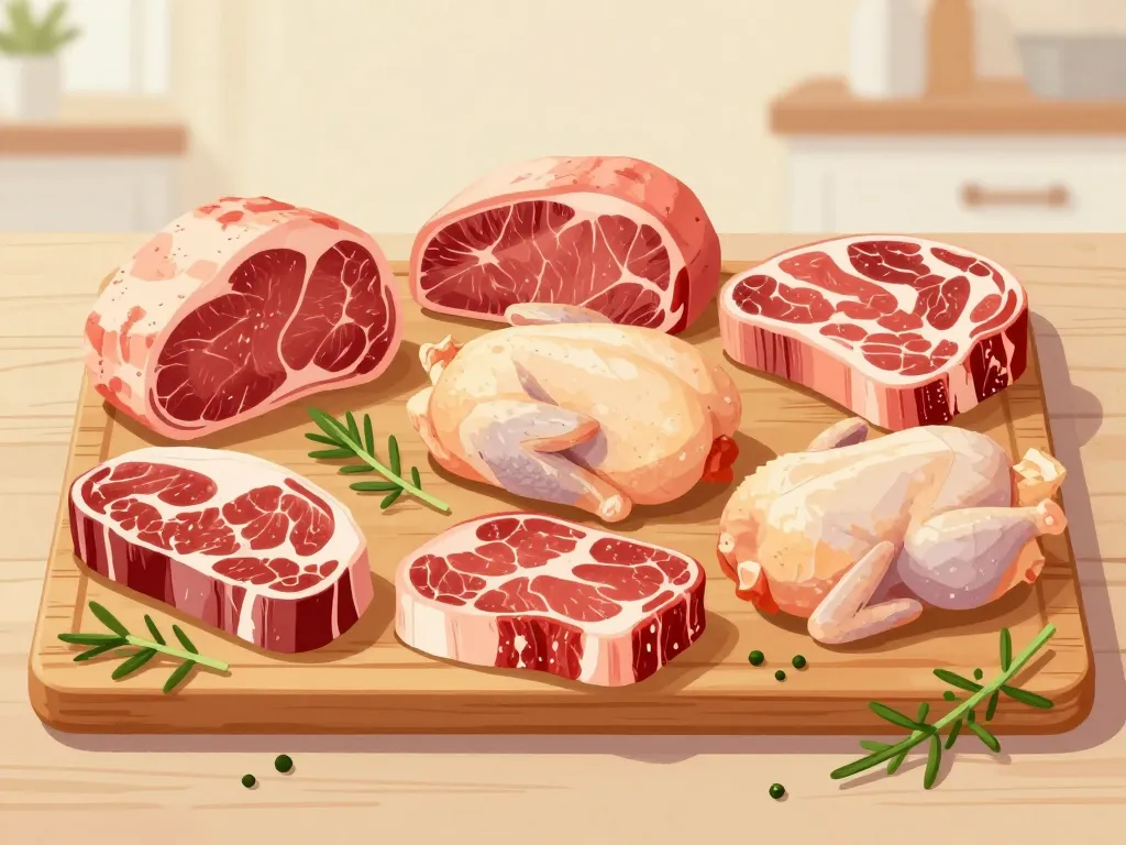 différents morceaux pour recette viande à fondue à la poêle