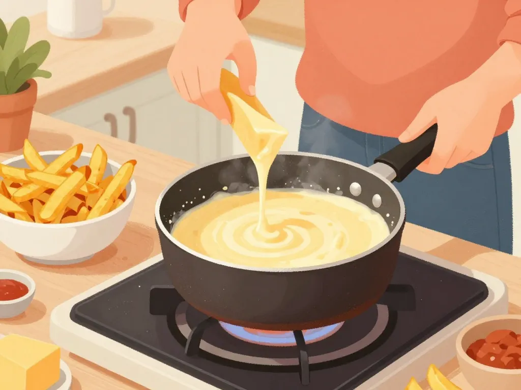 préparation maison sauce raclette pour frite cuisine rapide