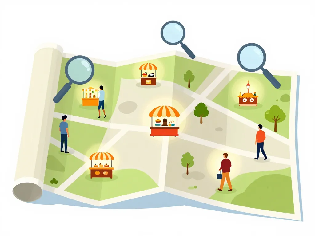 carte avec icônes restaurant ouvert dimanche recherche