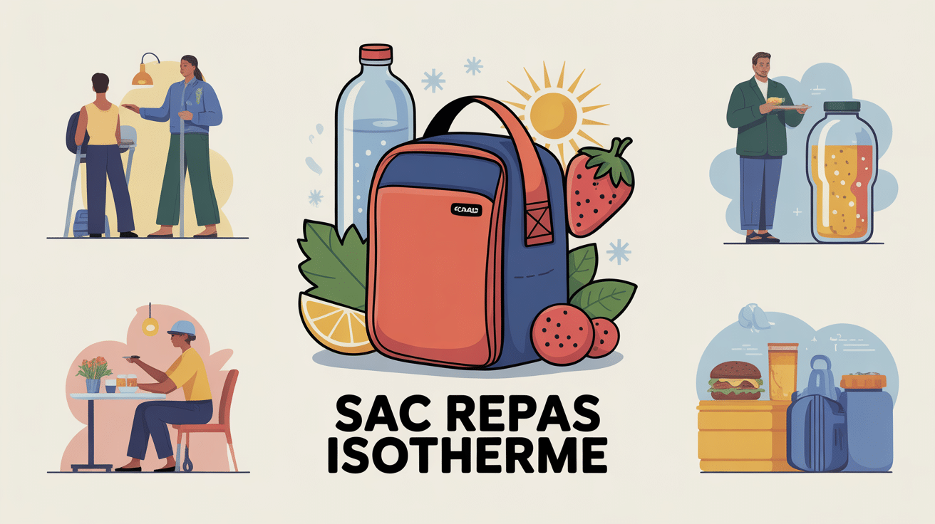 illustration sac repas isotherme central usages froid chaud