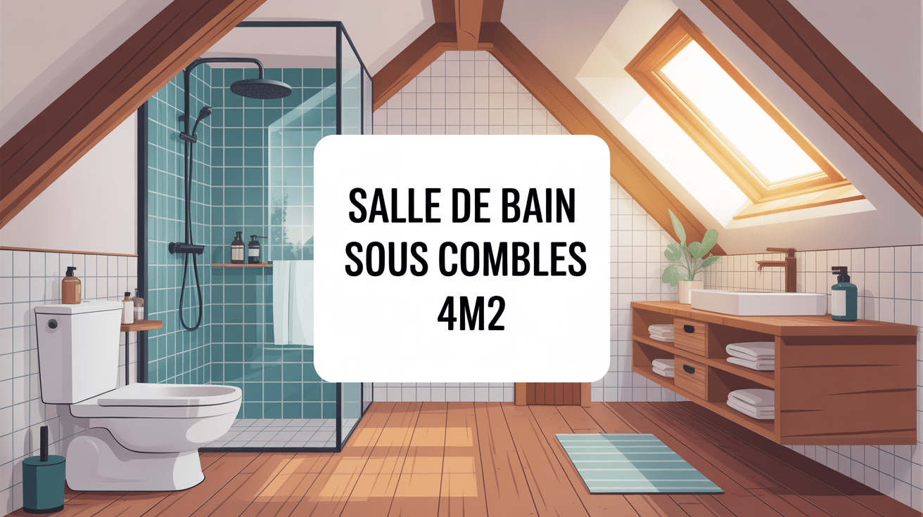 salle de bain sous comble 4m2 optimisée avec douche et rangements