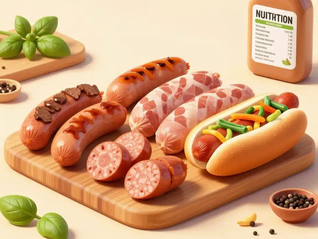 saucisse pour hot dog boeuf porc volaille végétal sur plateau