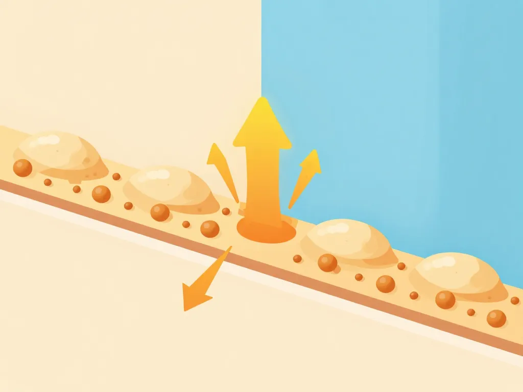 Schéma explication peinture intérieure isolante thermique microbilles