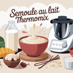 semoule au lait Thermomix bol robot et ingrédients