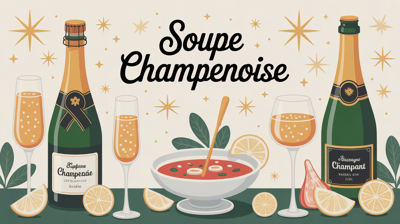 soupe champenoise verres champagne agrumes décoration