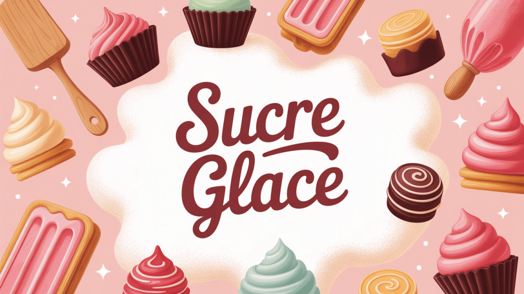 illustration sucre glace pâtisserie décor