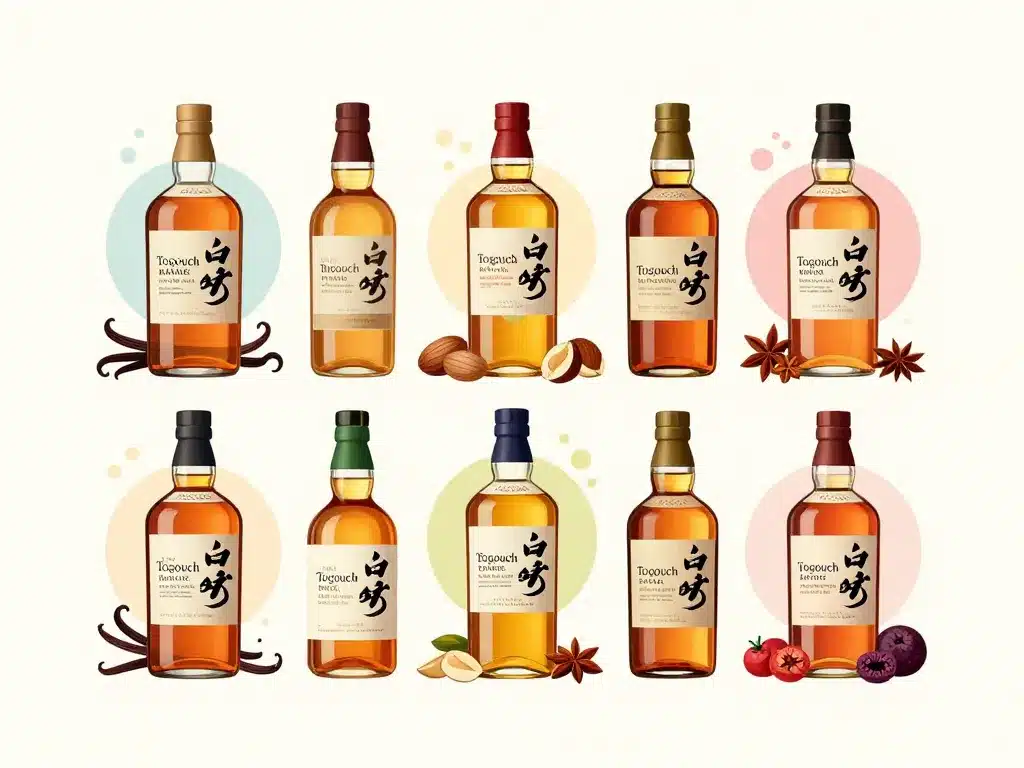 bouteilles gammes togouchi whisky profils aromatiques
