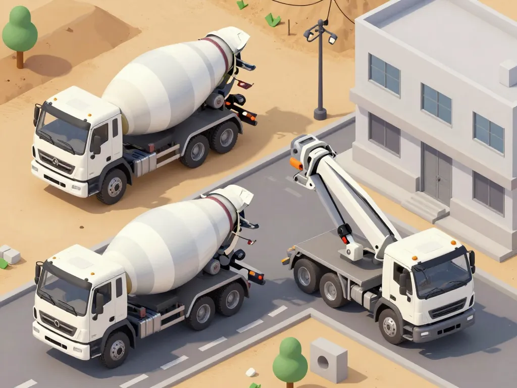 différents types de toupie à béton selon accès chantier