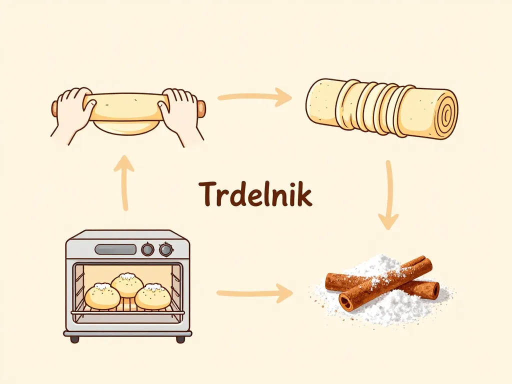 Préparation trdelnik maison étape par étape