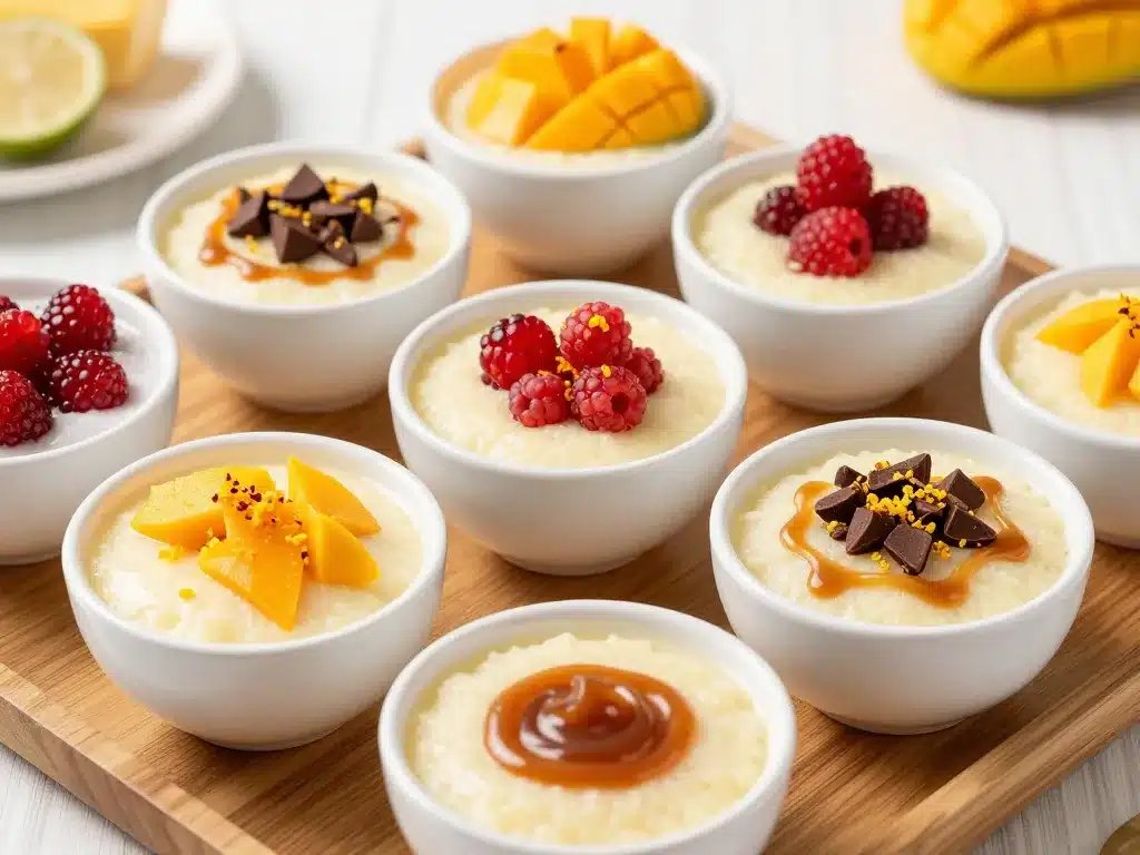 sélection de semoules au lait Thermomix aux toppings variés