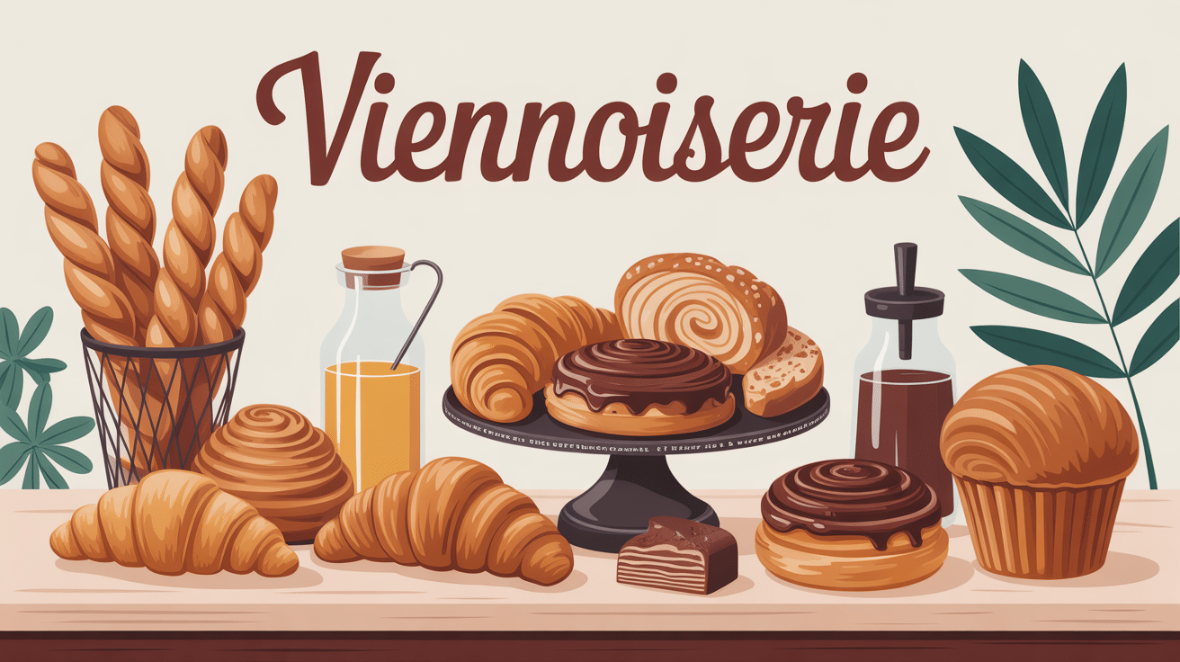 viennoiserie française croissants pains chocolat brioches comptoir