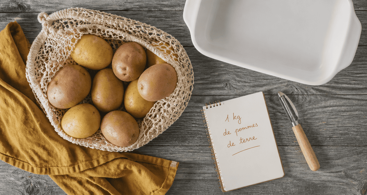 1 kg de pommes de terre sur table en bois