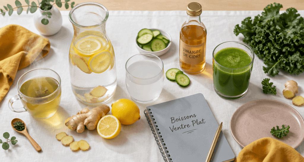 boisson pour perdre du ventre maison sur table