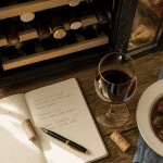 Cave a vin comment choisir, vue table dégustation et cave ouverte