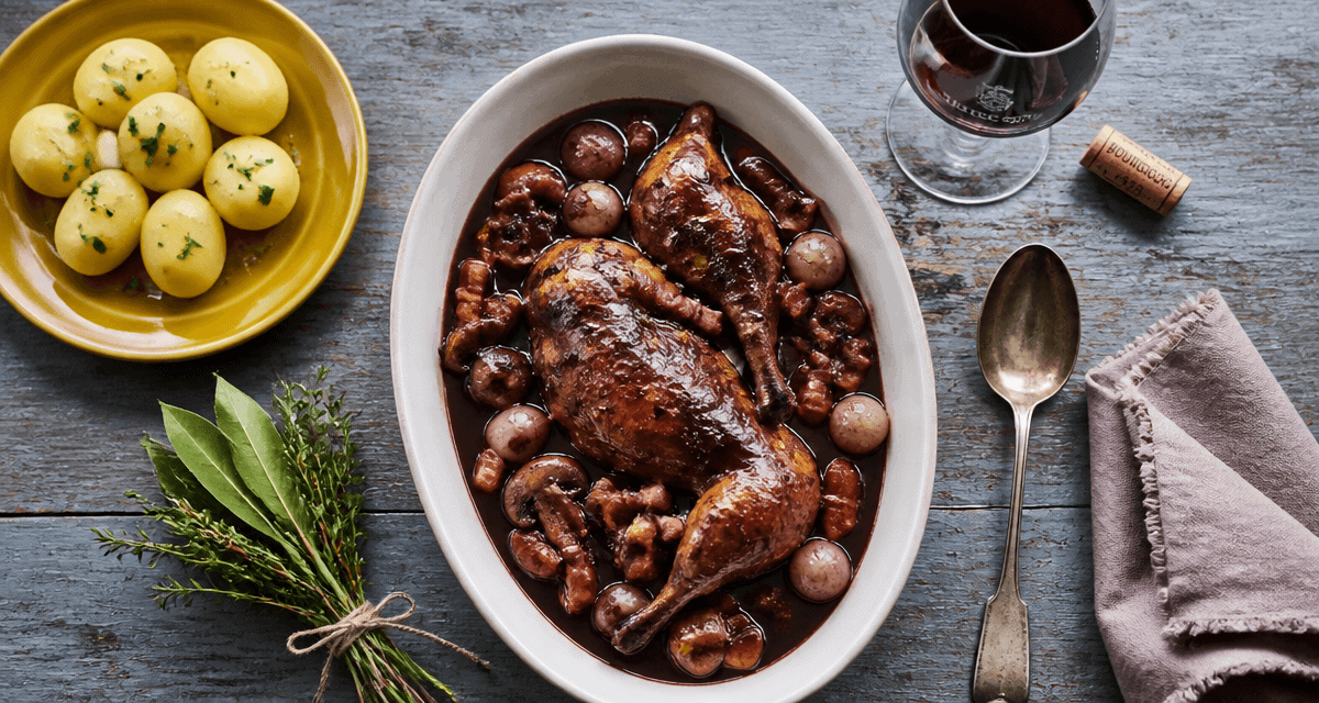 Coquelet au vin Cookeo en sauce et légumes