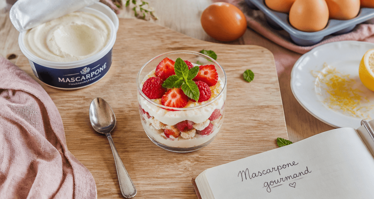 Dessert mascarpone verrine fruits rouges menthe