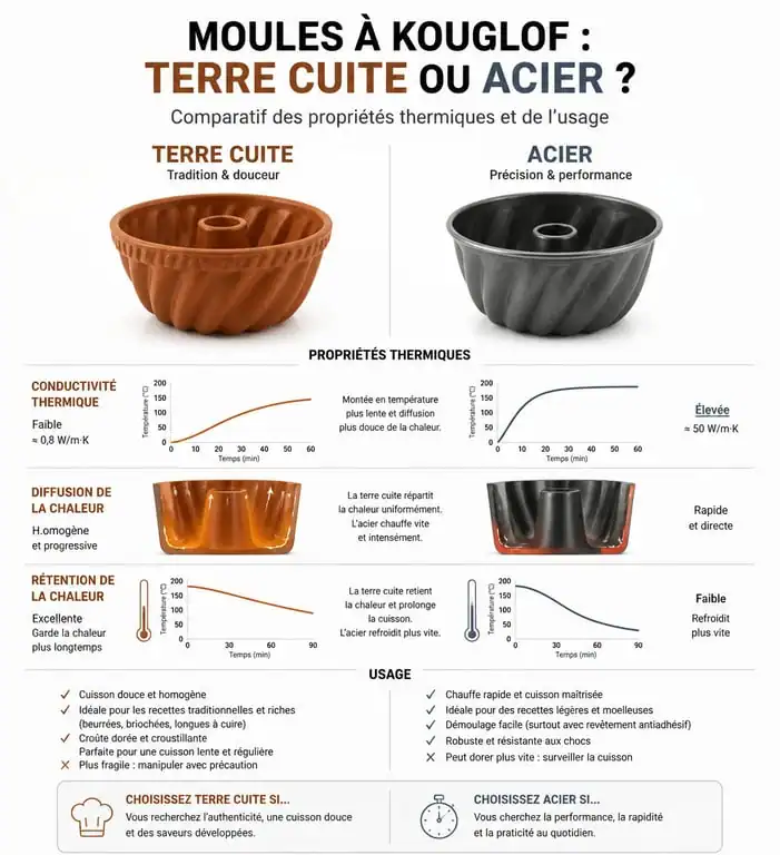 Comparatif des moules à kouglof en terre cuite et en acier pour réussir sa brioche alsacienne