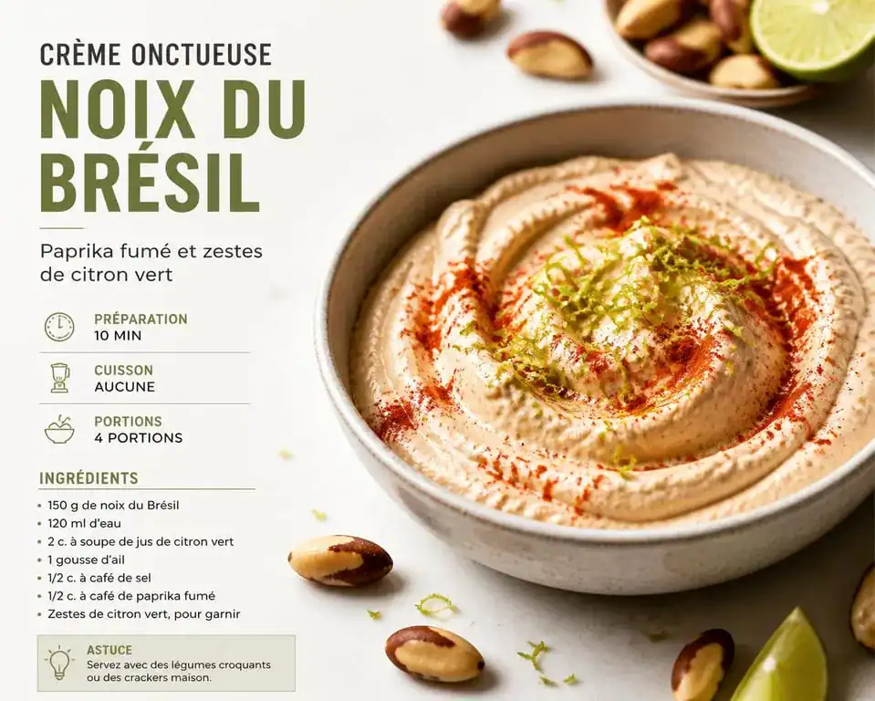 Crème de noix du Brésil au paprika et citron vert, une recette savoureuse et épicée