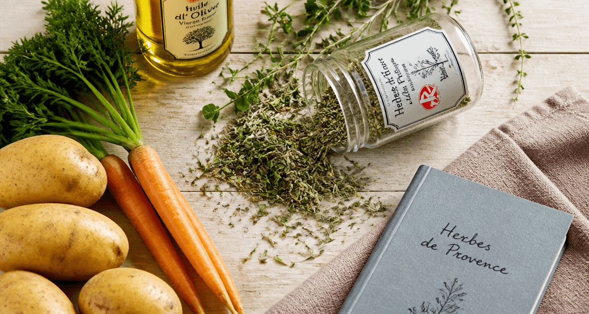 herbes de provence sur plan de travail avec légumes