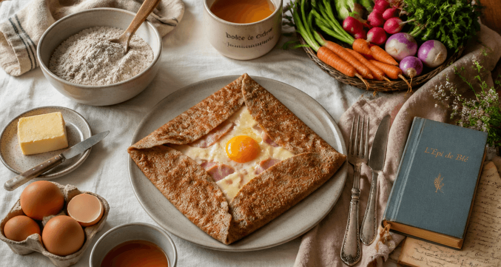galette bretonne l'epis de ble sur table rustique