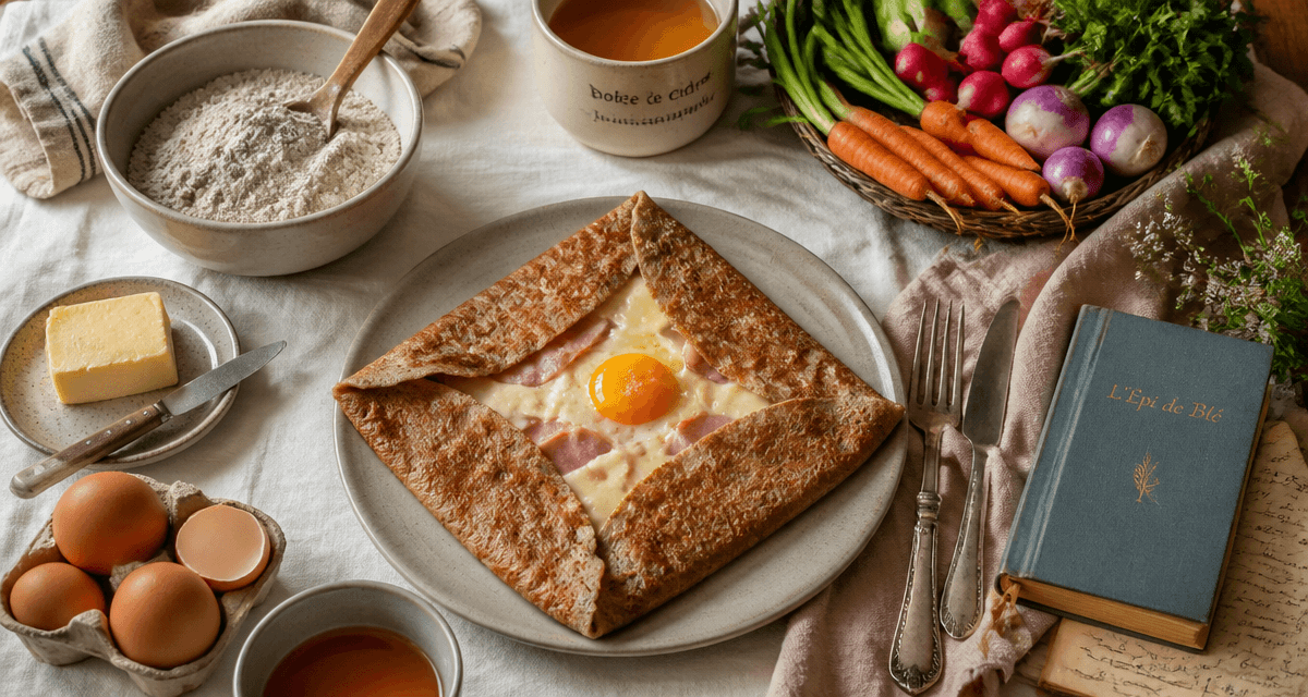 galette bretonne l'epis de ble sur table rustique
