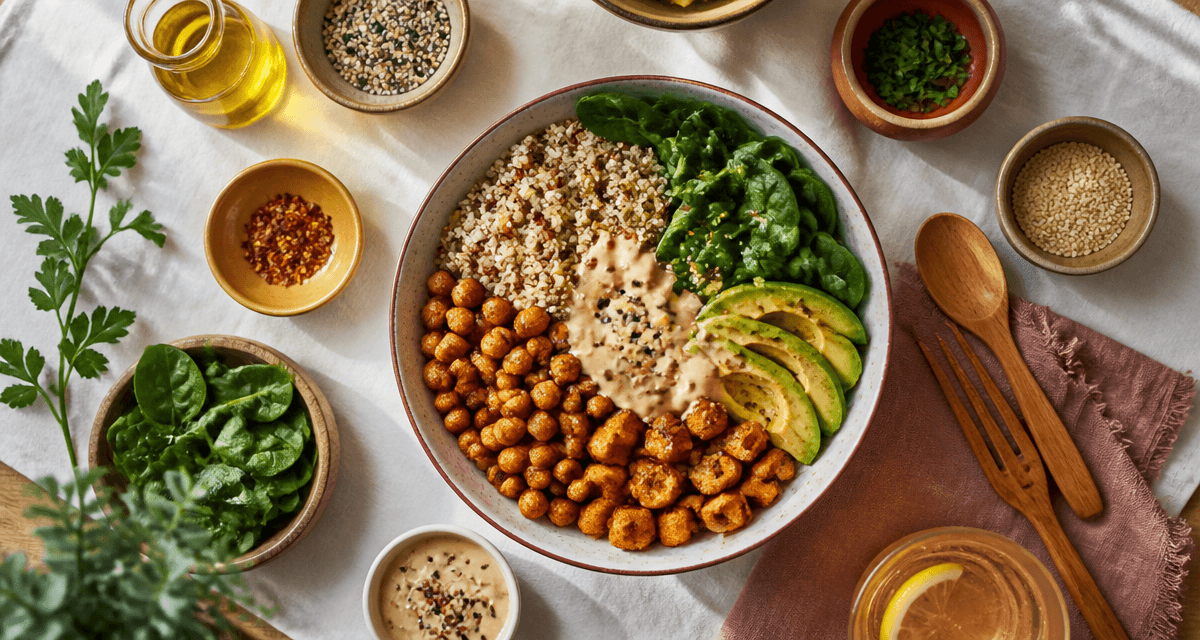 Nourriture healthy bowl quinoa avocat pois chiches