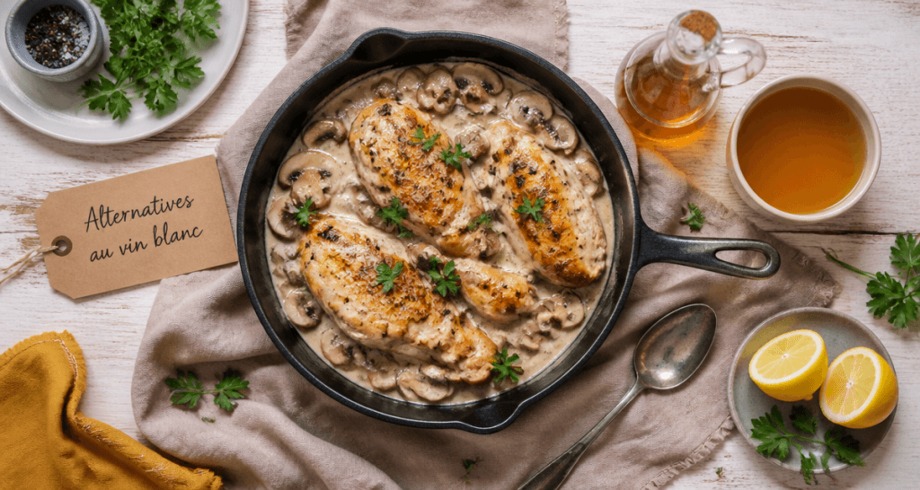 par quoi remplacer le vin blanc en cuisine poêle sauce alternatives