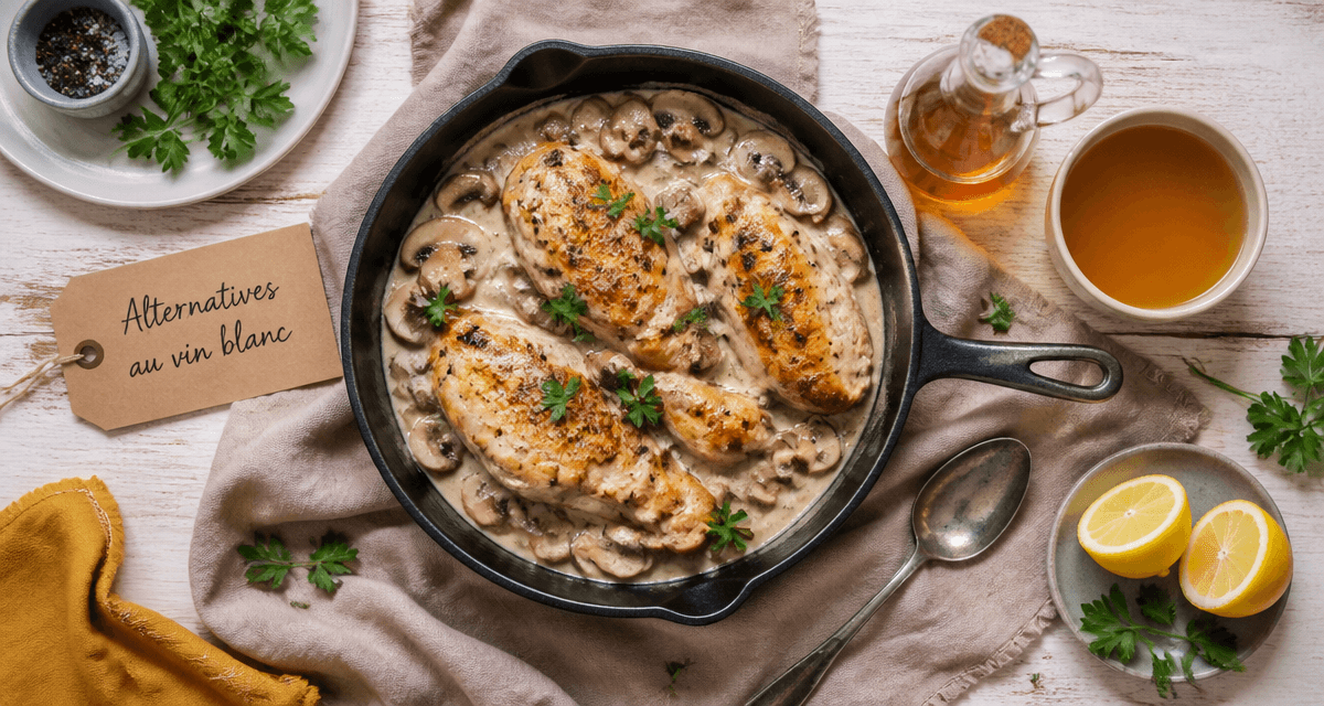 par quoi remplacer le vin blanc en cuisine poêle sauce alternatives