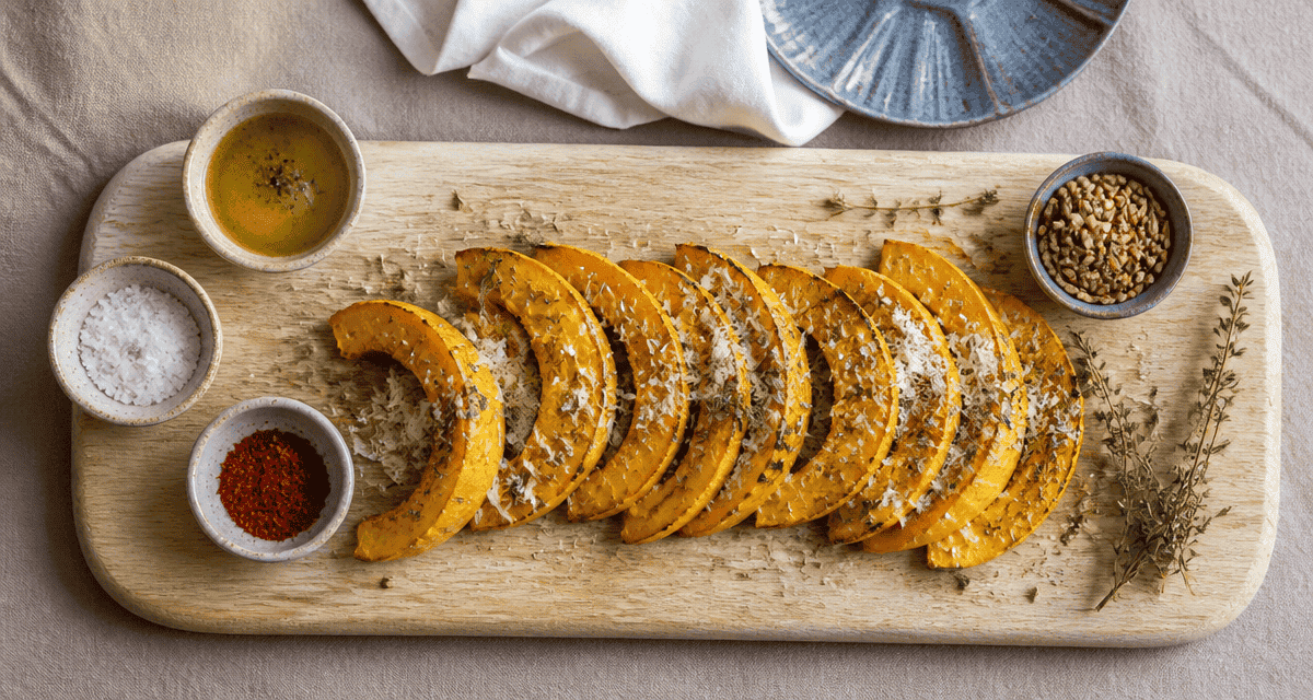 recette courge jaune rôtie parmesan et herbes