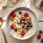 Recette de porridge avec fruits frais et graines