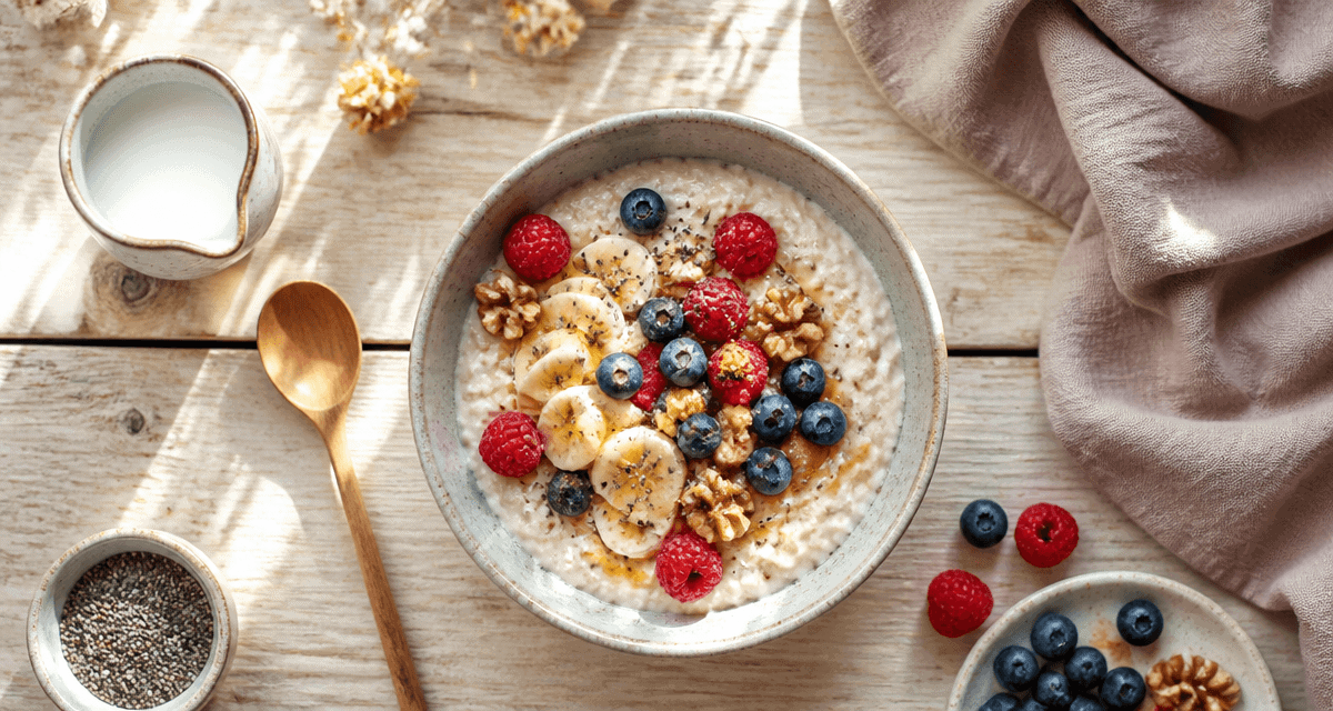 Recette de porridge avec fruits frais et graines