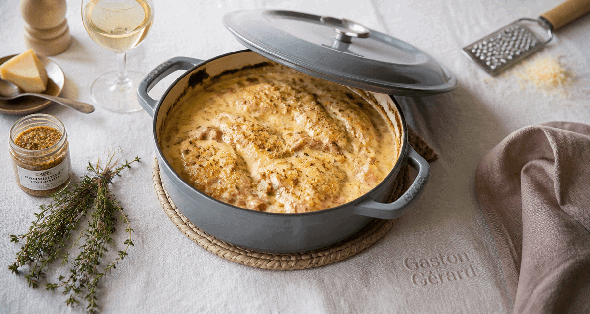 recette poulet gaston gérard cyril lignac gratin comté