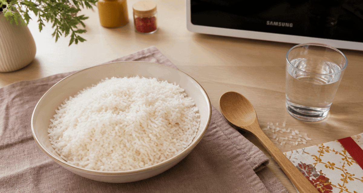 Riz micro onde bol grains séparés