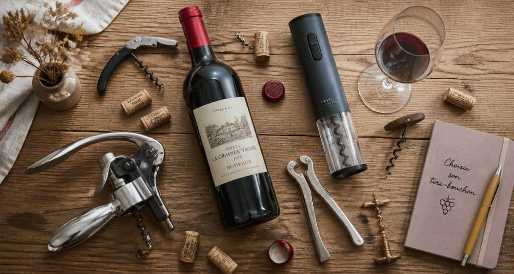 tir bouchon différents modèles autour bouteille de vin