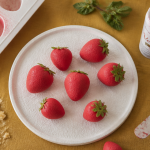 trompe l oeil fraise sur plateau pâtissier