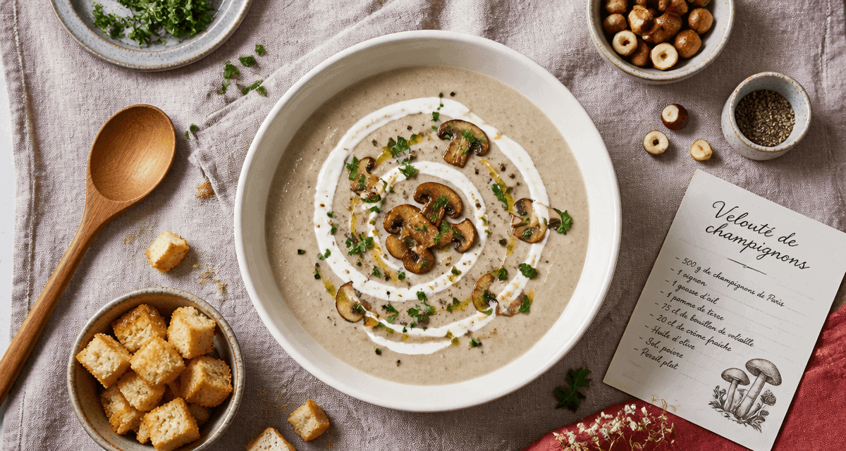 velouté de champignons thermomix crème et croûtons