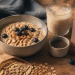 Bienfaits de l avoine : bol de porridge aux flocons, bêta-glucane