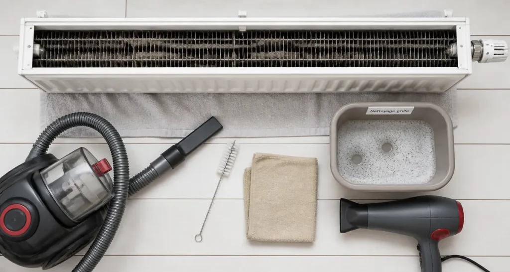 Comment nettoyer un radiateur avec grille, sans démonter