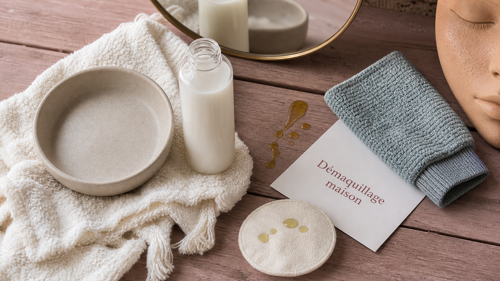 Comment se démaquiller sans démaquillant : huile d’olive et lait sur serviette
