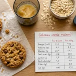 Cookie maison calorie 525 kcal aux 100 g, vue de dessus