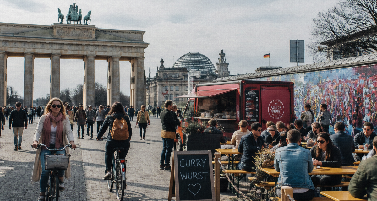 incontournable berlin porte brandebourg cyclistes street art