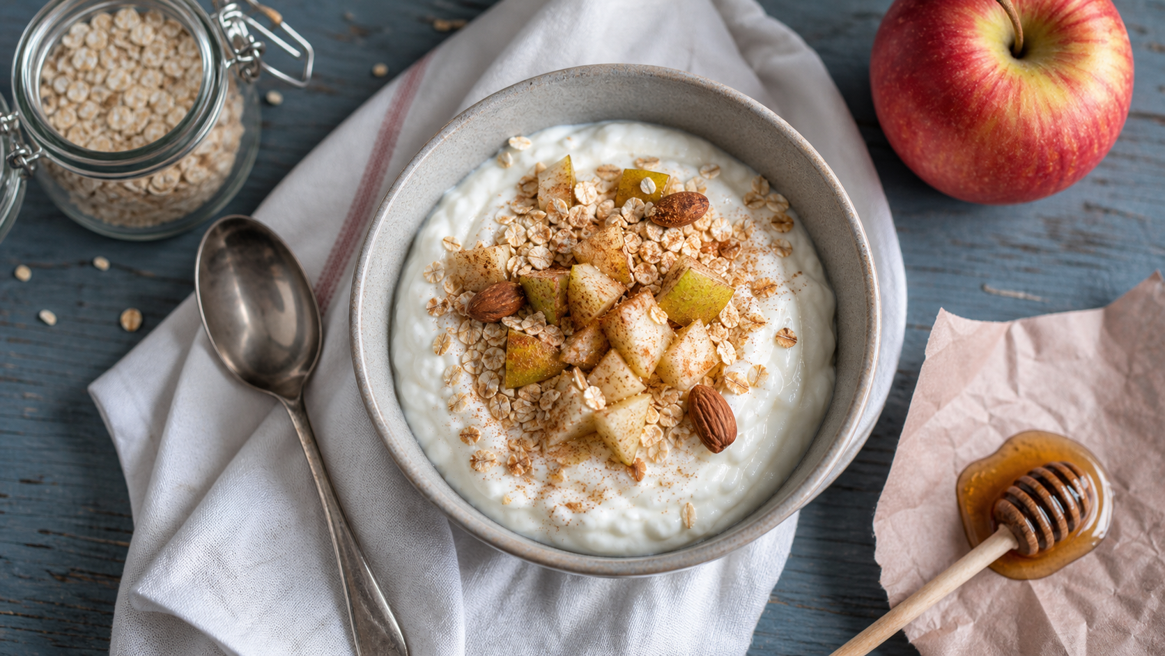 C est quoi le skyr : bol de skyr épais aux flocons d’avoine