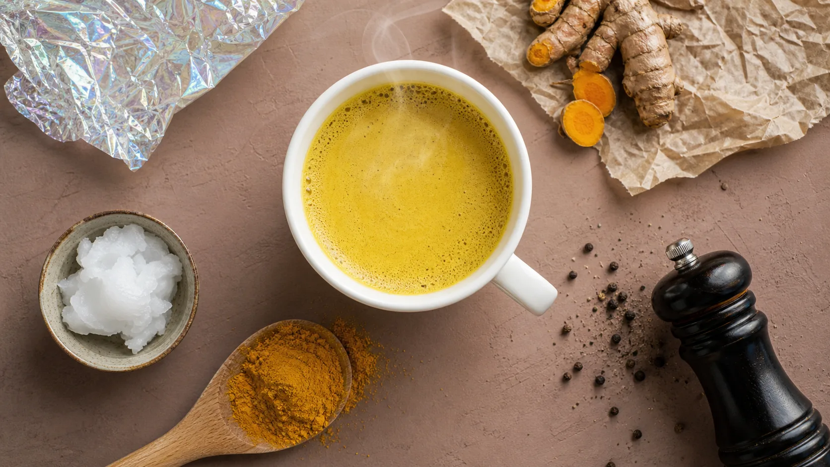 Comment consommer le curcuma : lait d’or au poivre noir et gras